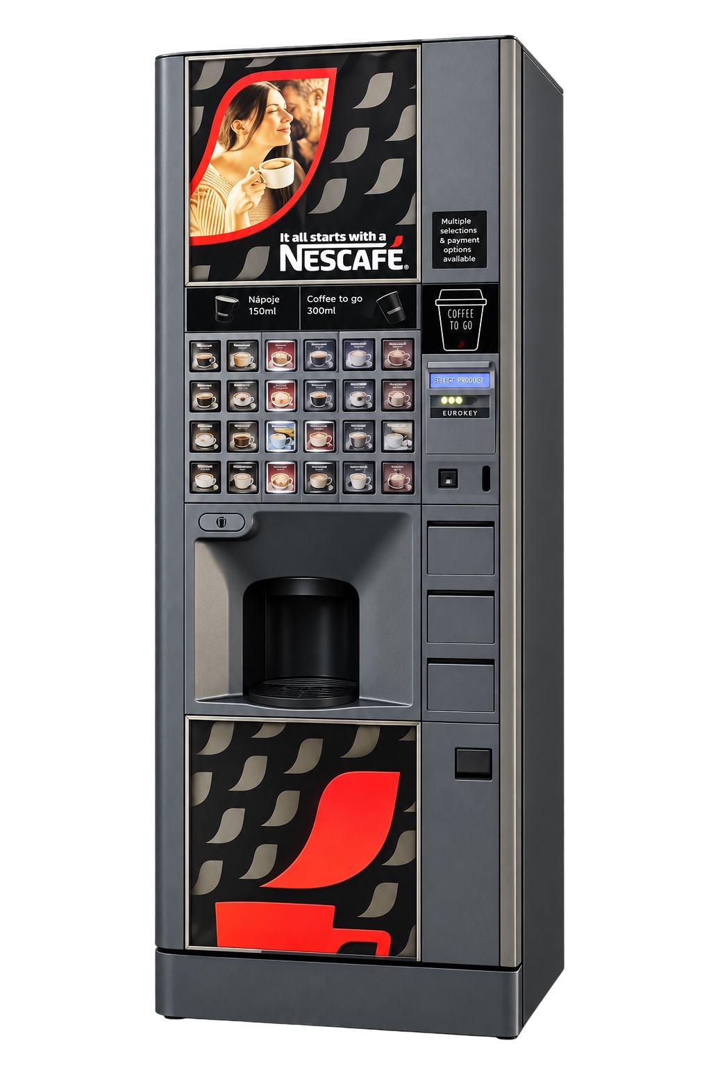 Kávový automat Nescafé s výberom teplých nápojov